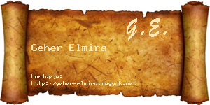 Geher Elmira névjegykártya